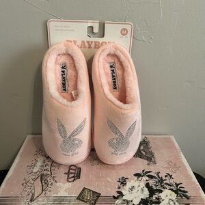 Playboy Soft Pink Plush Slippers